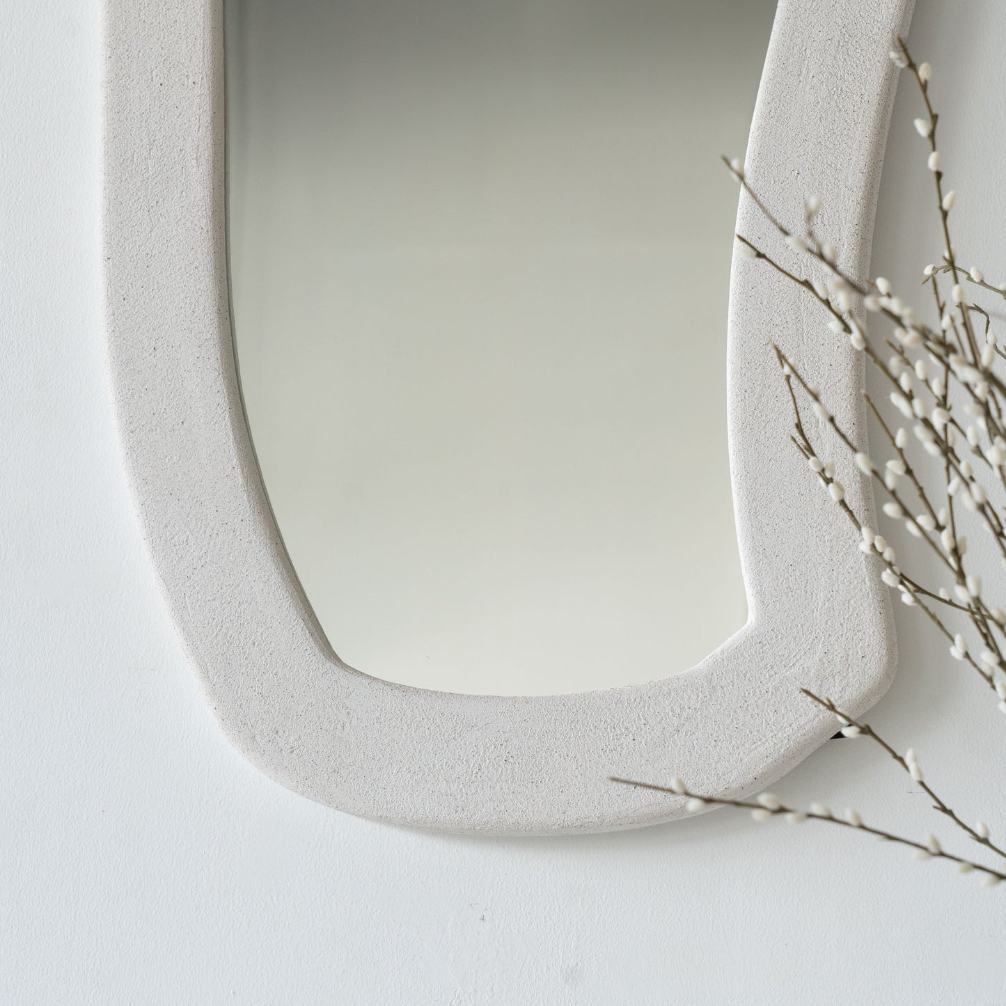 Alaska Handmade White Wall Hanging Mirror - Small