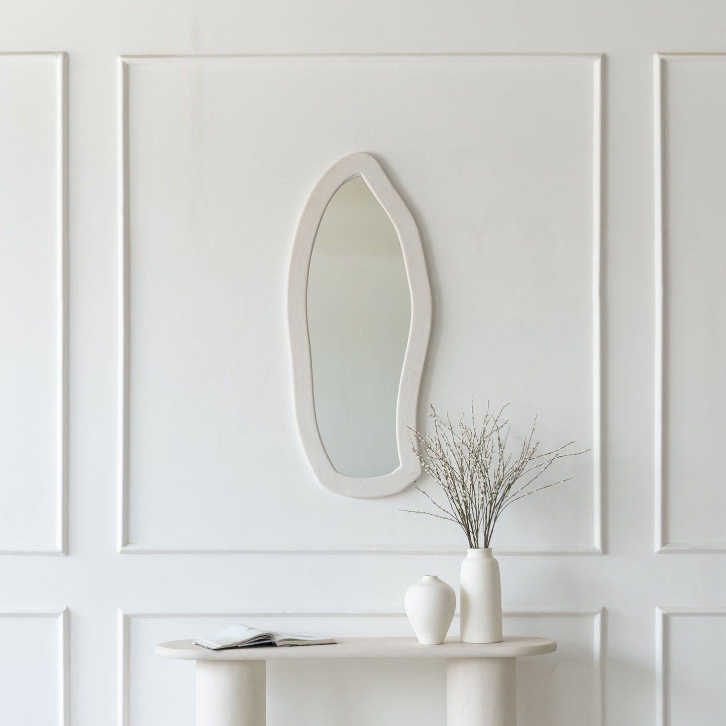 Alaska Handmade White Wall Hanging Mirror - Small