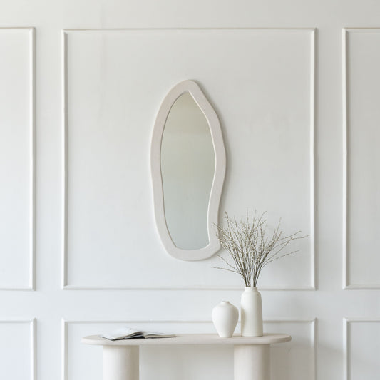 Alaska Handmade White Wall Hanging Mirror - Small