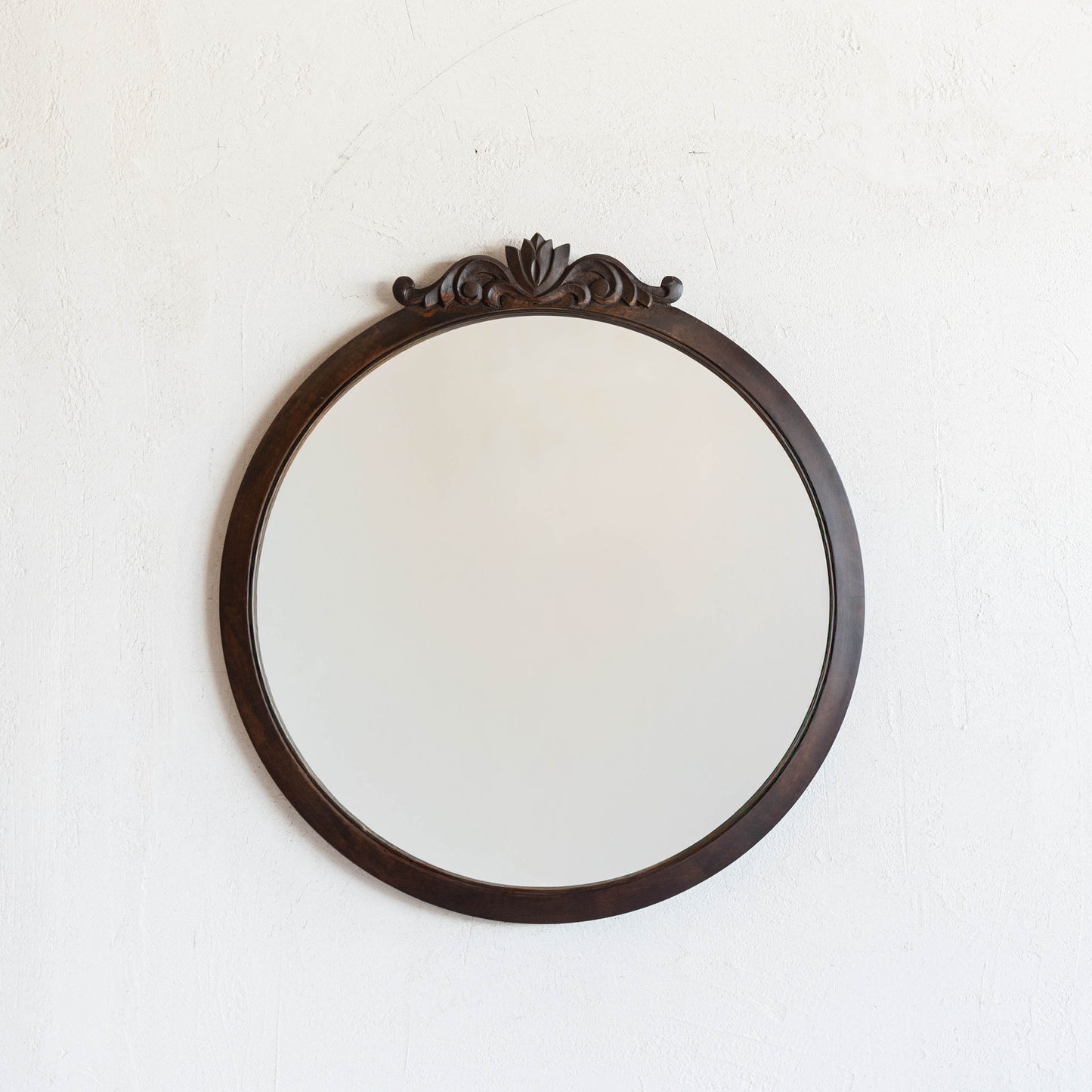 Narcissus Solid Wood Wall Mirror - Walnut