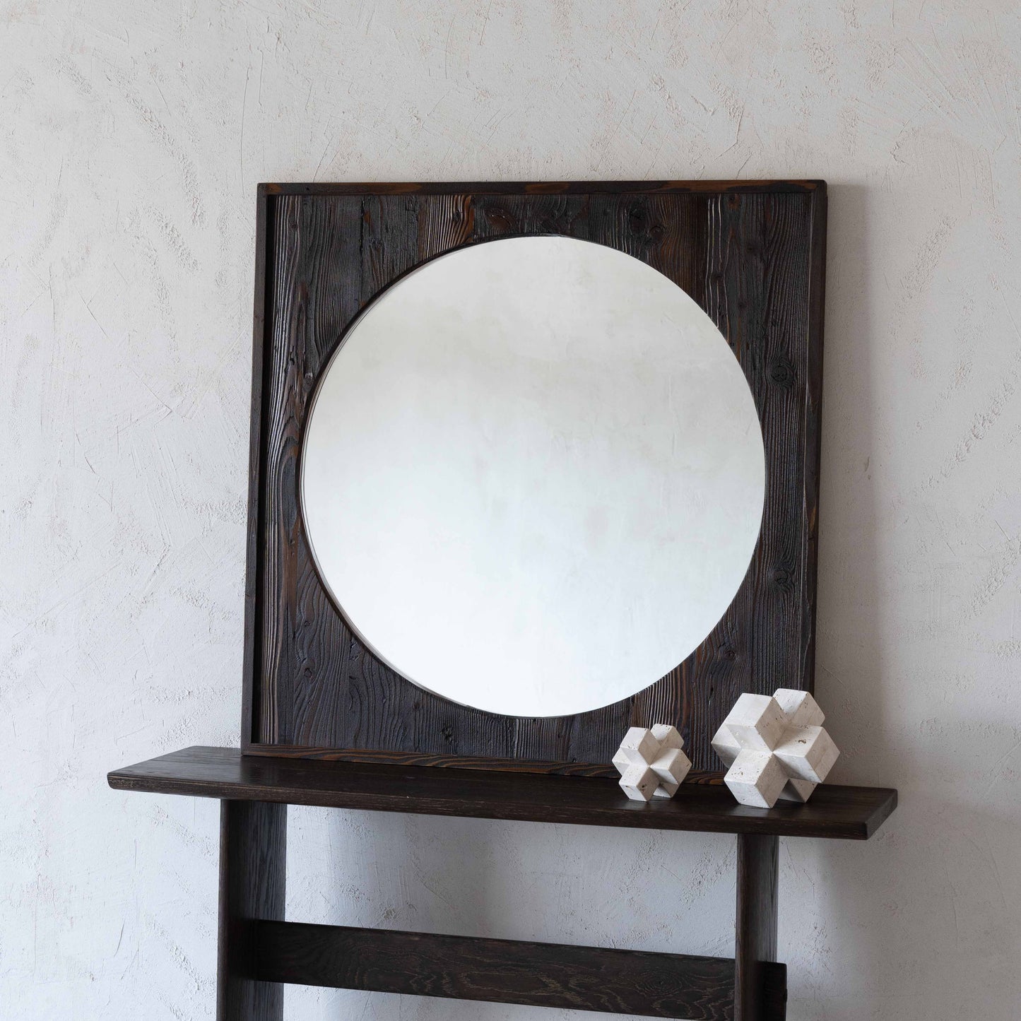 Submarine Brown Solid Wood Mirror