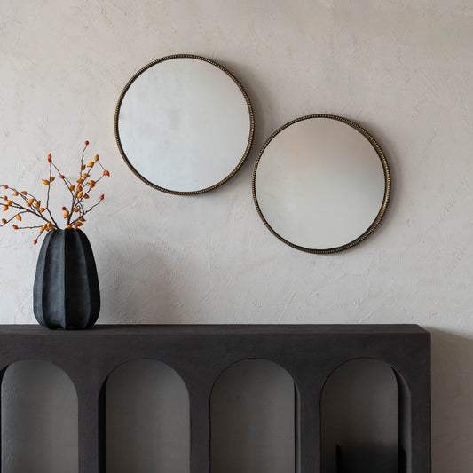 Timeless Brass Accent Antique Round Mirror - GET24997-MT